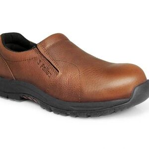 Women’s Bearcat brown comp toe slip on shoes Sz 6 S Fellas oil /slip resistant